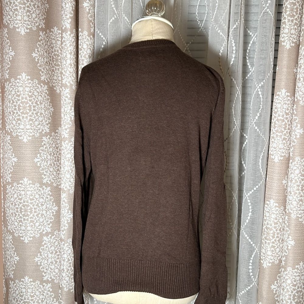 Sonoma Brown 100% Cotton Button-Down Cardigan | Size Medium - Picture 4 of 7